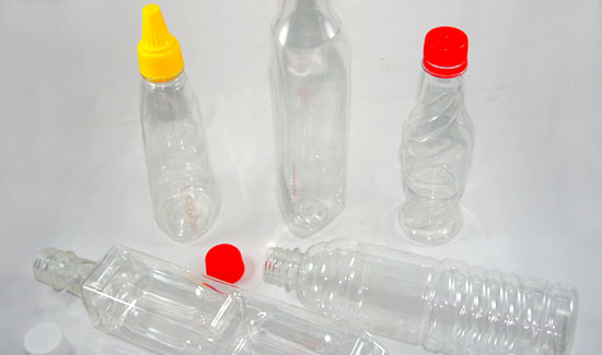 PET bottles, plastic containers